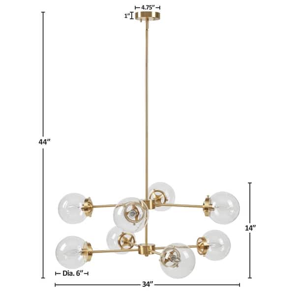 INK+IVY Calista 8-Light Metal Chandelier with Globe Bulbs