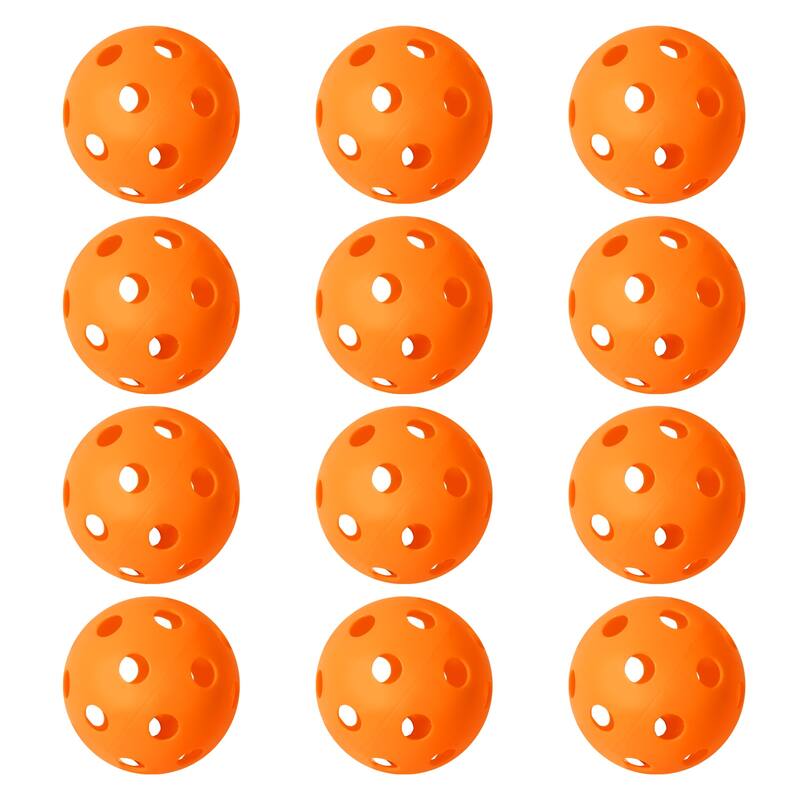 GSE™ 12-Pack Plastic Hollow Practice Baseballs, Training Softballs/Baseballs, Compatible with Indoor Pickleball Balls - Orange