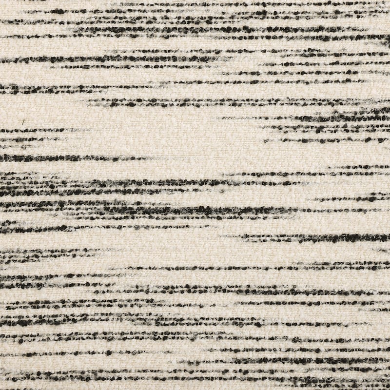 HiEnd Accents Cosmo Ivory/Black Bouclé Stripes Modern Contemporary 22x22 inch Decorative Throw Pillow