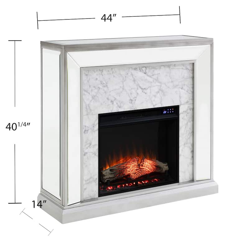 SEI Furniture Tranton Glam Mirror Electric Fireplace - N/A