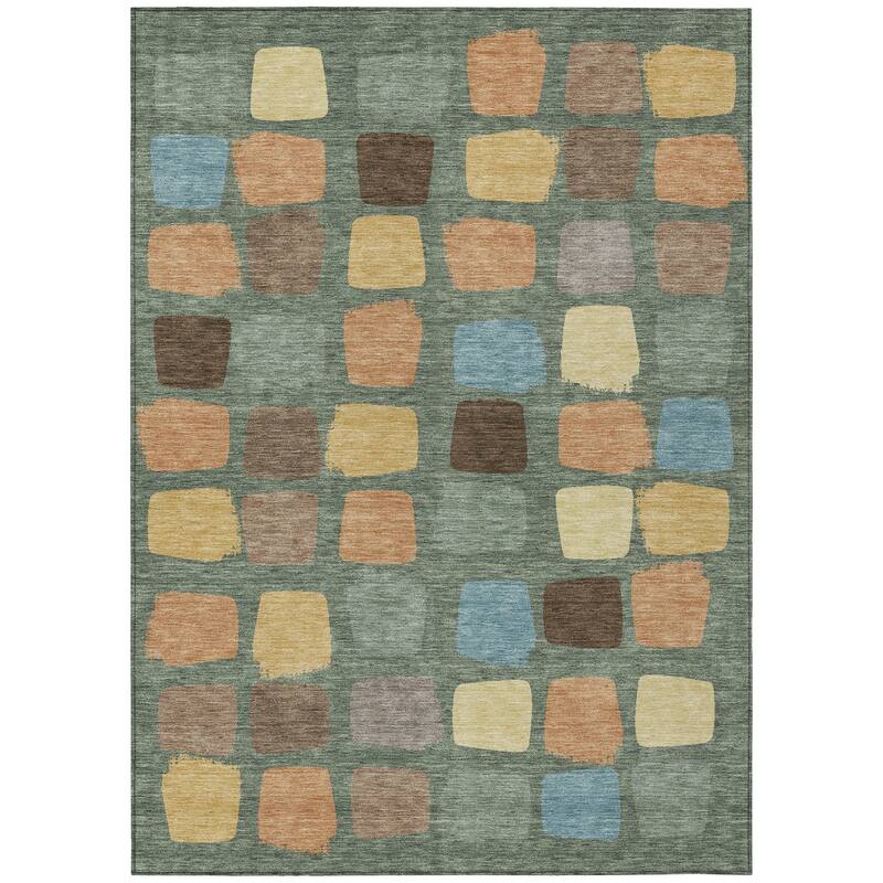 Machine Washable Indoor/ Outdoor Casual Hoppy Chantille Rug