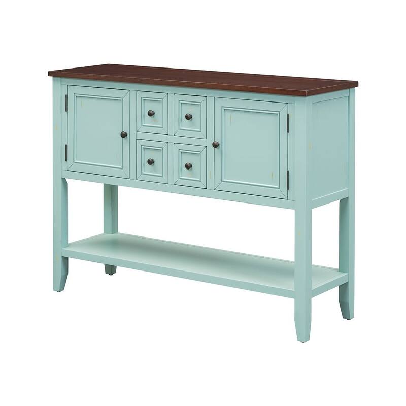 46 "W Modern Vintage Storage Dresser with Four Small Drawers and Bottom Shelf