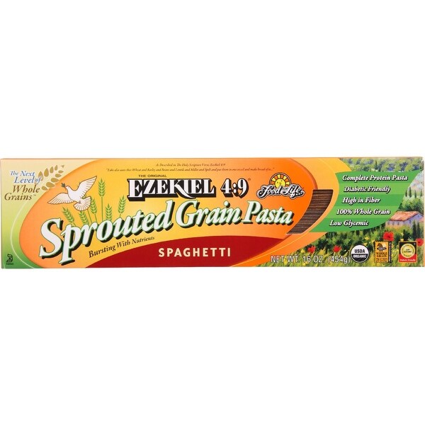 Food For Life Baking Co. Pasta - Organic - Ezekiel 4-9 - Sprouted Whole Grain - Spaghetti - 16 oz - case of 6