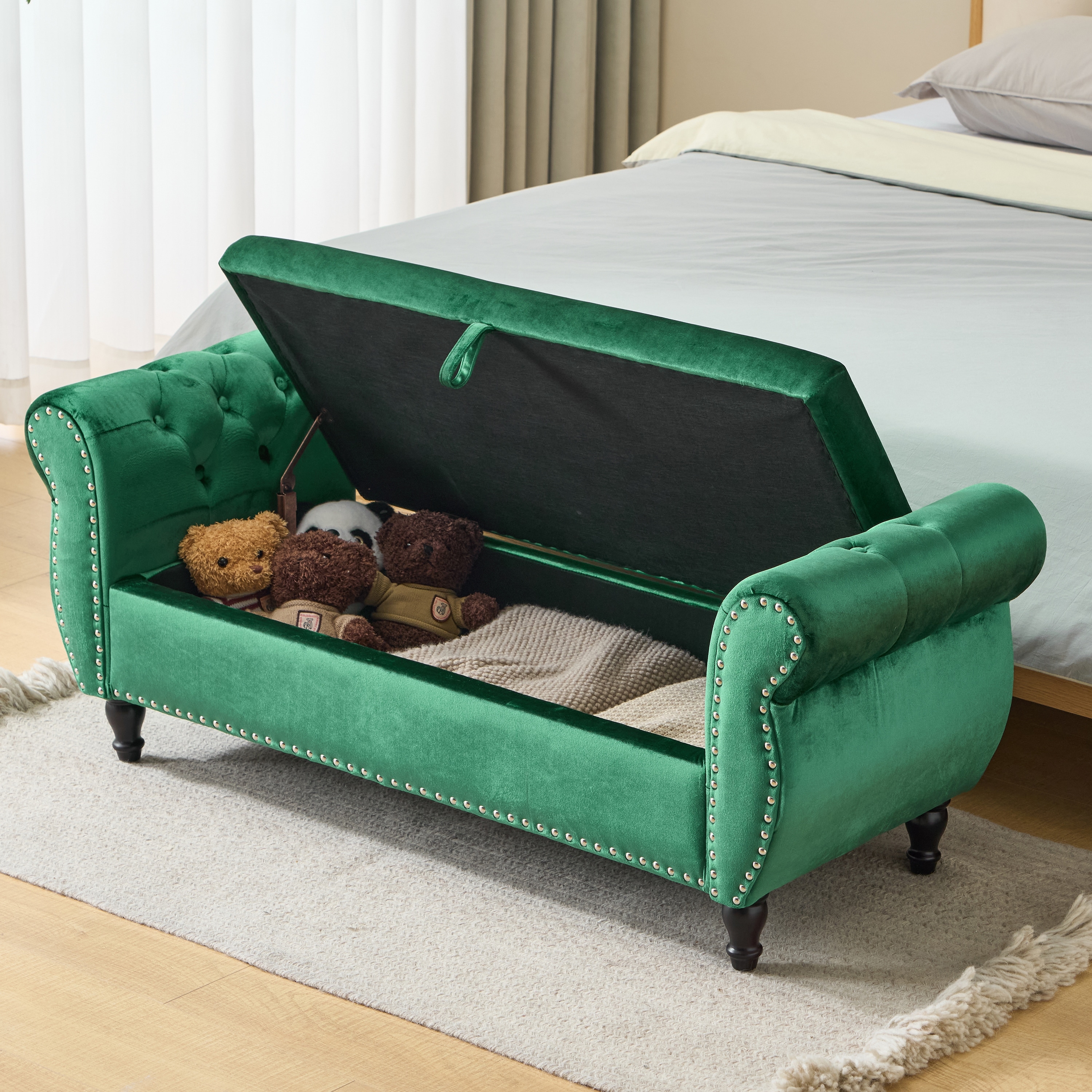Luxury Ottoman Decorative Bench Storage Bench End of Bed Bench