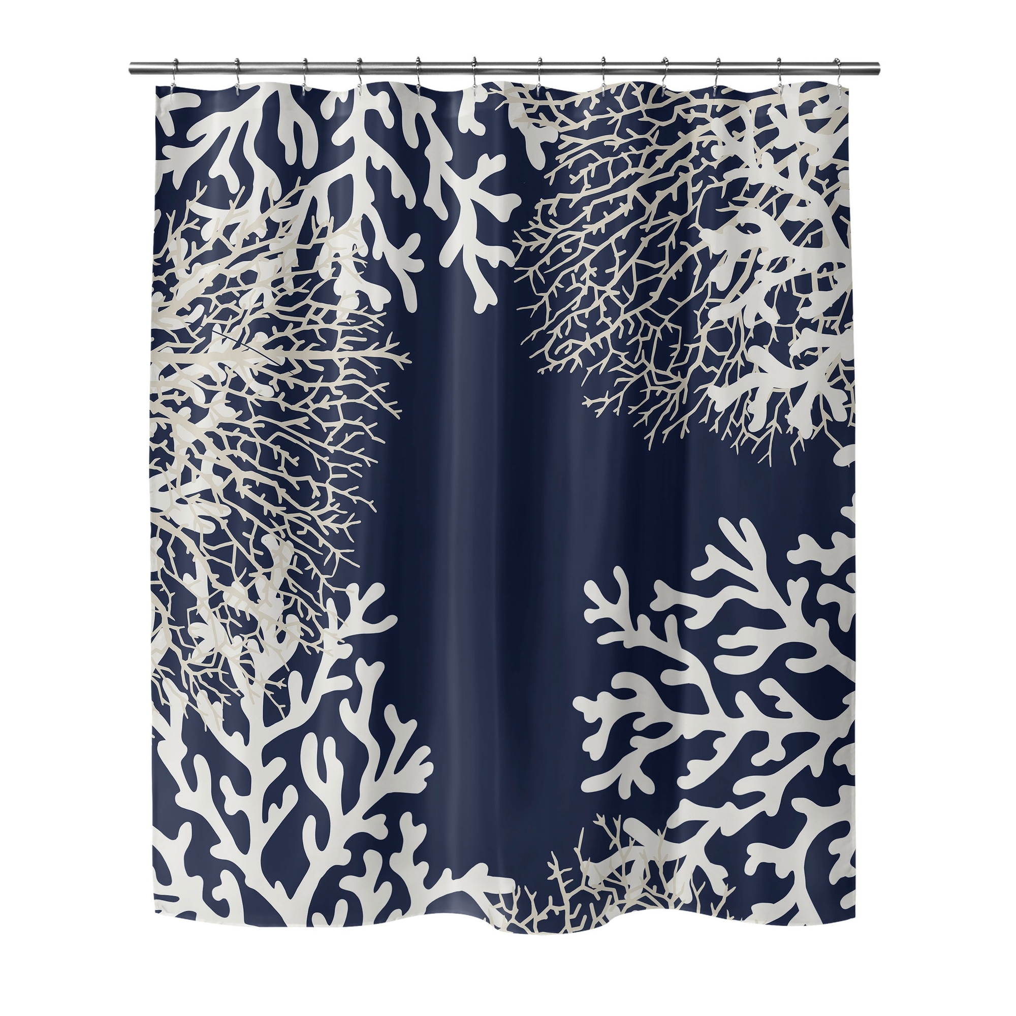 Navy coral hot sale shower curtain