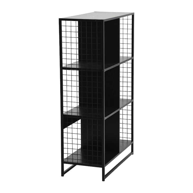 Household Essentials Cube Wall Shelves, 6 Cube Storage Wall Unit with Metal Mesh