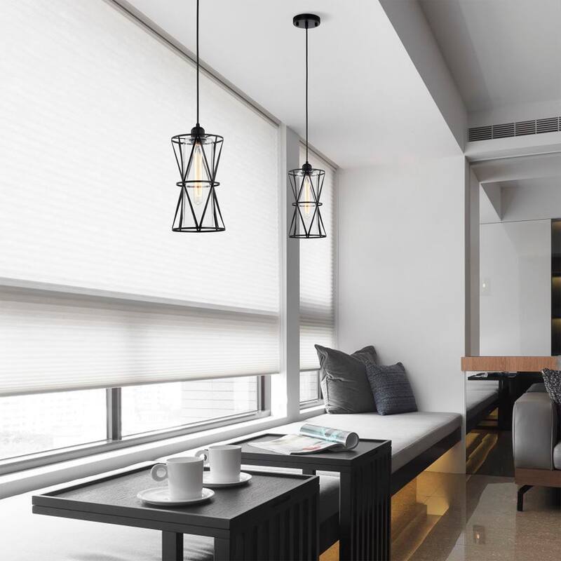 Antonia 7 Inch Modern-Contemporary Style Matte Black Finish Pendant Glass Shade Lighted Chandelier 1-Light - N/A