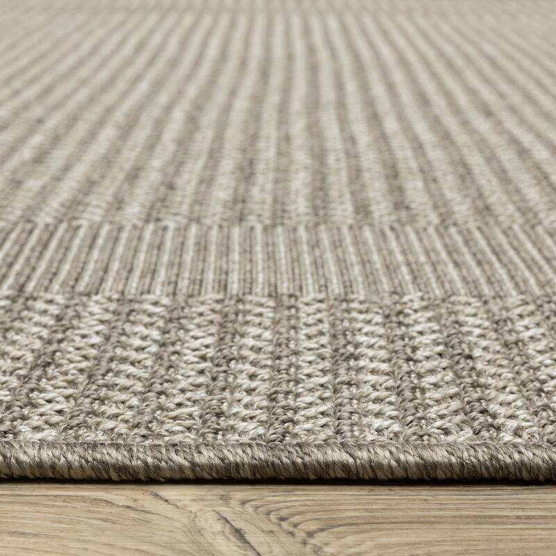 Style Haven Calayan Woven Border Grey Ultimate Performance Area Rug~