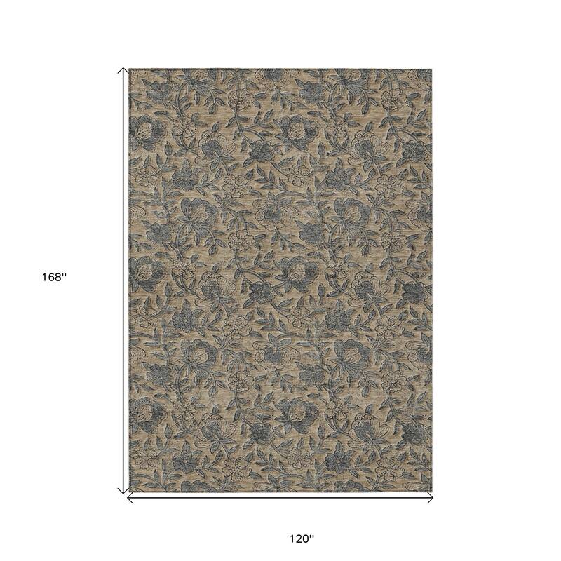 HomeRoots Floral Transitional Rectangle Outdoor Rug