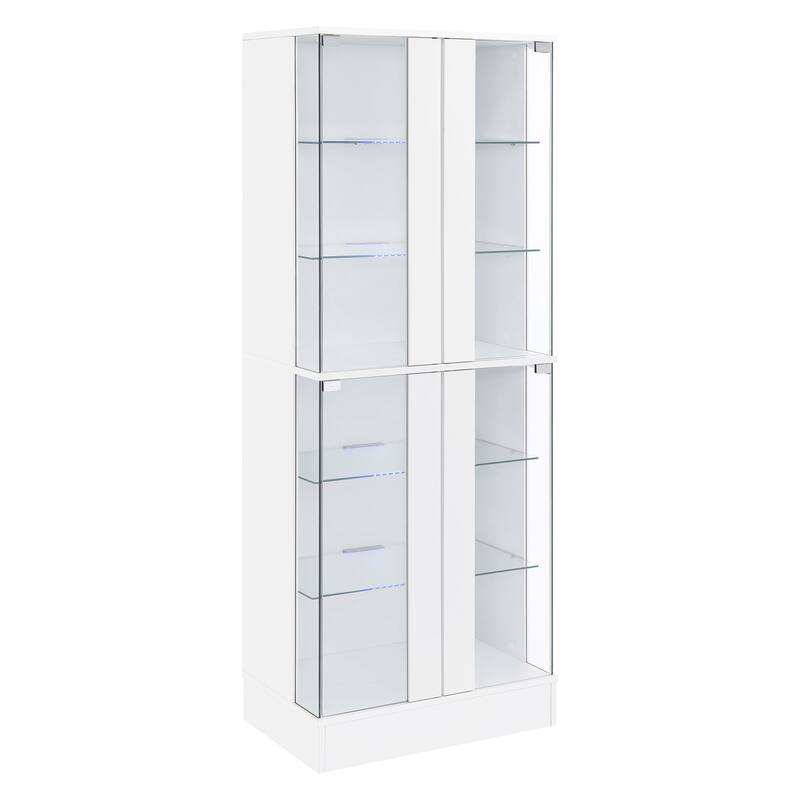 Cabra Contemporary 4-door LED Curio Display Cabinet