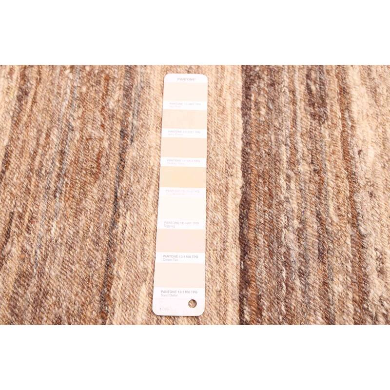 ECARPETGALLERY Flat-Weave Lahor Finest Beige, Brown Wool Tapestry Kilim - 8'2 x 10'5