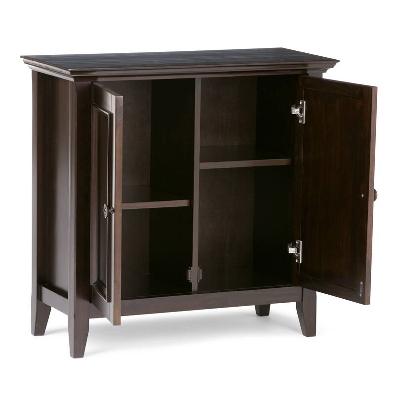 WYNDENHALL Halifax Solid Wood Transitional Low Storage Cabinet - 32"w x 14"d x 31" h
