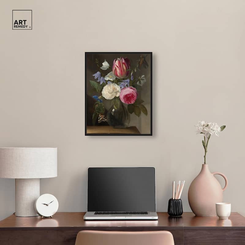Roses and a Tulip Canvas by Art Remedy