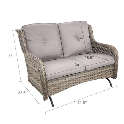 Patio Club Chair with 2 Seater Wicker Sofa
