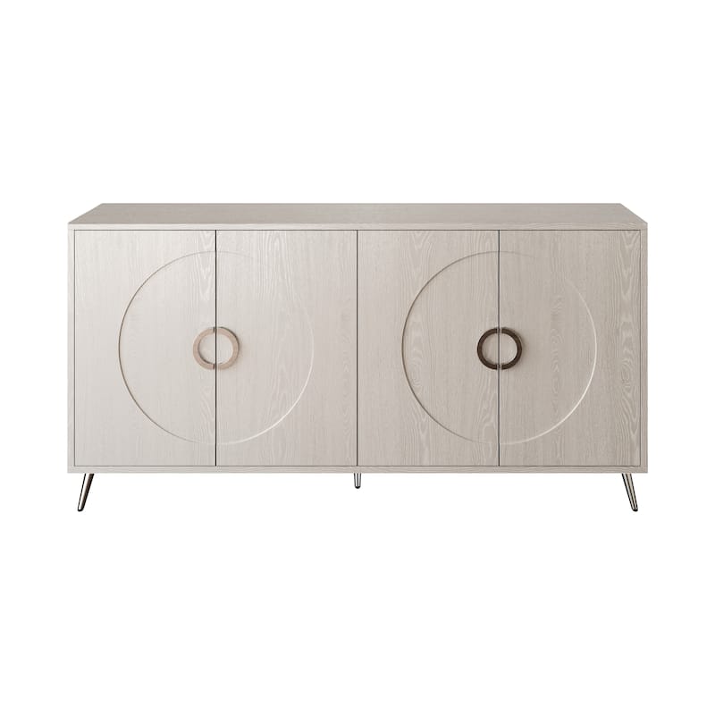 GDF Studio - Beaumont 60 Inch Lacquered 4-Door Sideboard Buffet Cabinet with Metal Accents