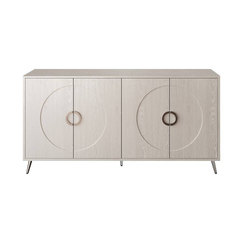 Wooden Accent Storage Cabinet Sideboard/Buffet Coffee Bar Cabinet with Adjustable Shelves for Dining Living Room Entry Hallway