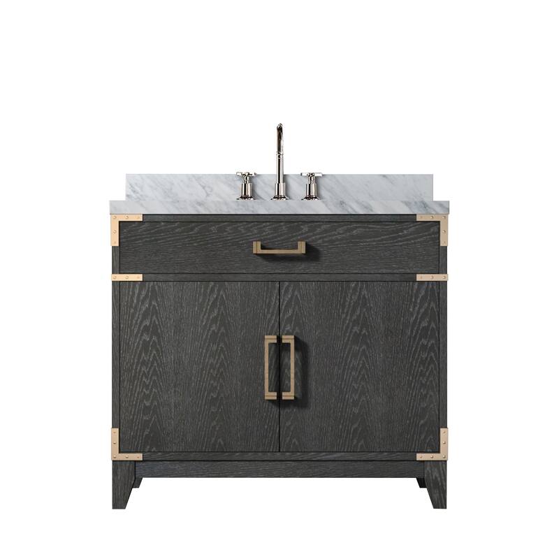 Laurel Bath Vanity Carrara Marble Top, Sink and Faucet