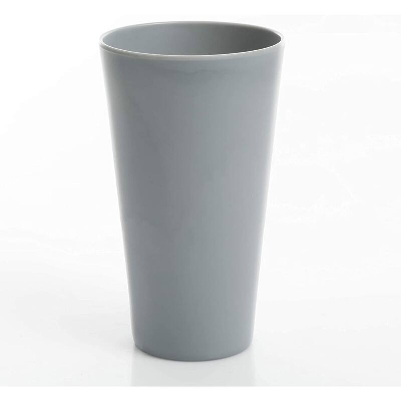 Gibson Home 16pc Square Melamine Dinnerware Plates, Bowls, & Cups, Grey (4 Pack)