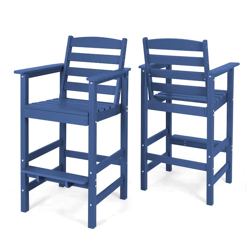 Vrakae Outdoor Adirondack Bar Stool Chairs (Set of 2)