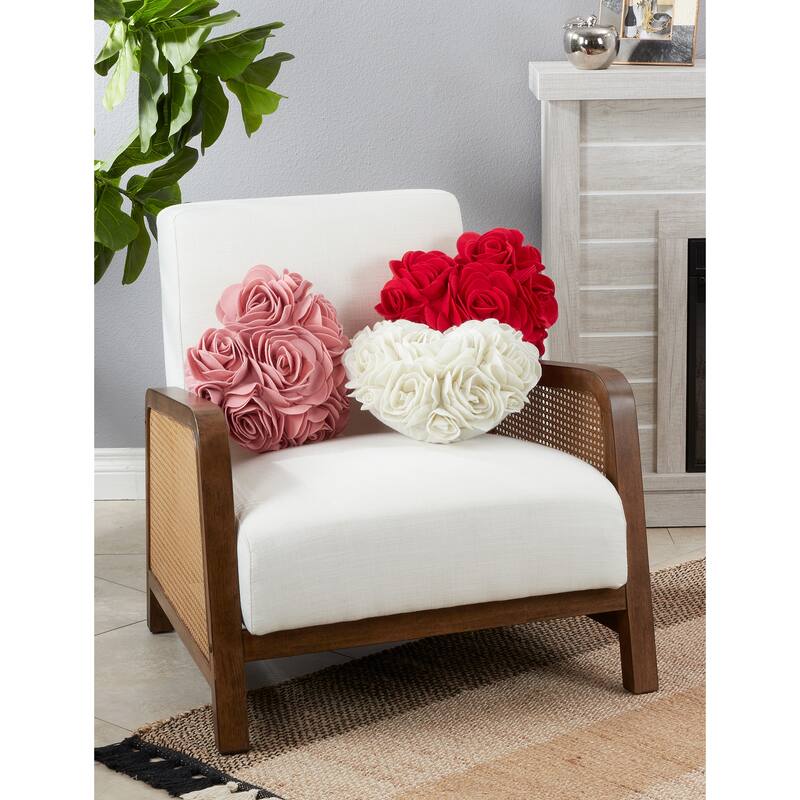 Felt Throw Pillow With Heart Design