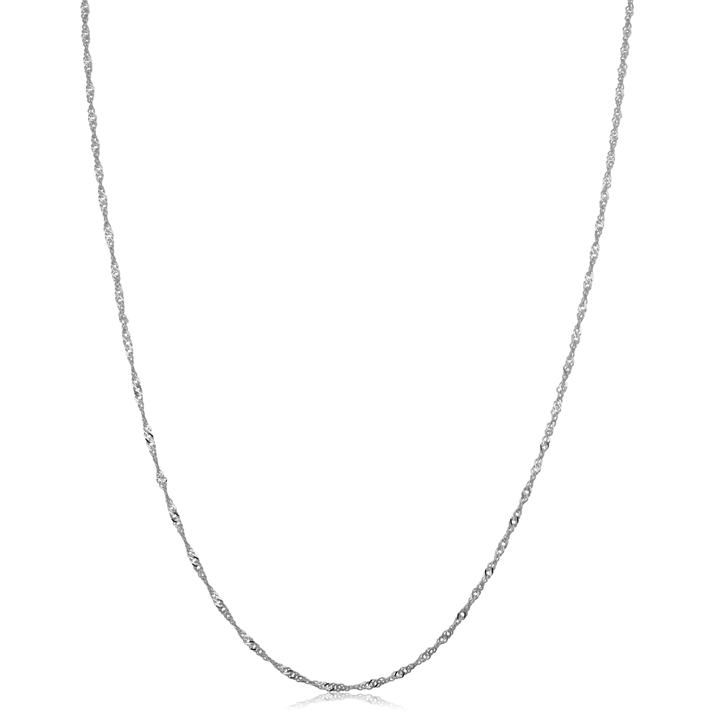 Au Naturale 14k White Gold Filled 1 mm Singapore Chain Necklace for Women