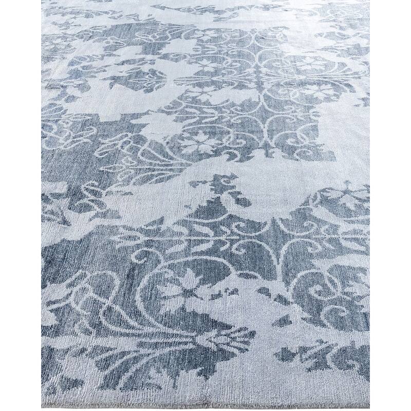 Modern One-of-a-Kind Hand-Knotted Area Rug - Ivory, 9' 3" x 12' 2" - 9' 3" x 12' 2"