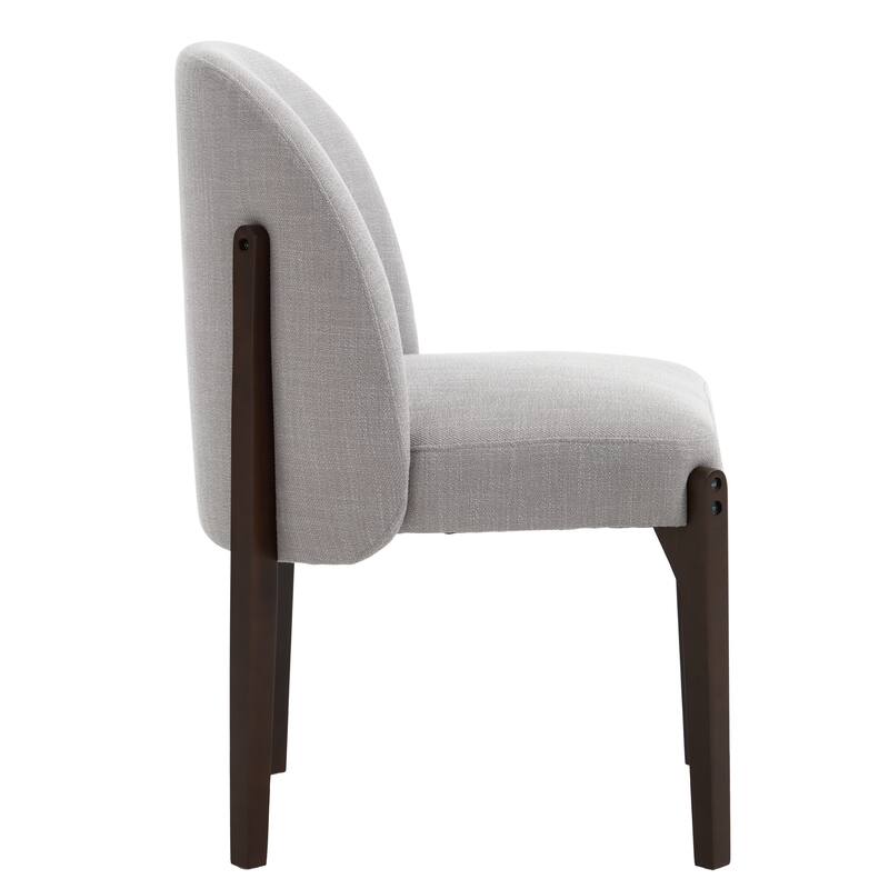 Wooden Dining Chairs Set of 2, Fabric Upholstered Dining Room Chair Kitchen Chairs, Farmhouse Dinner Chair