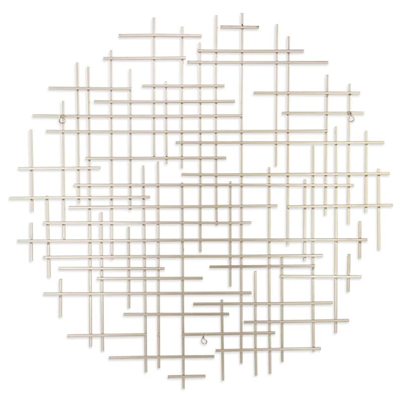 38" Silver Large Round Hanging Wall Decoration