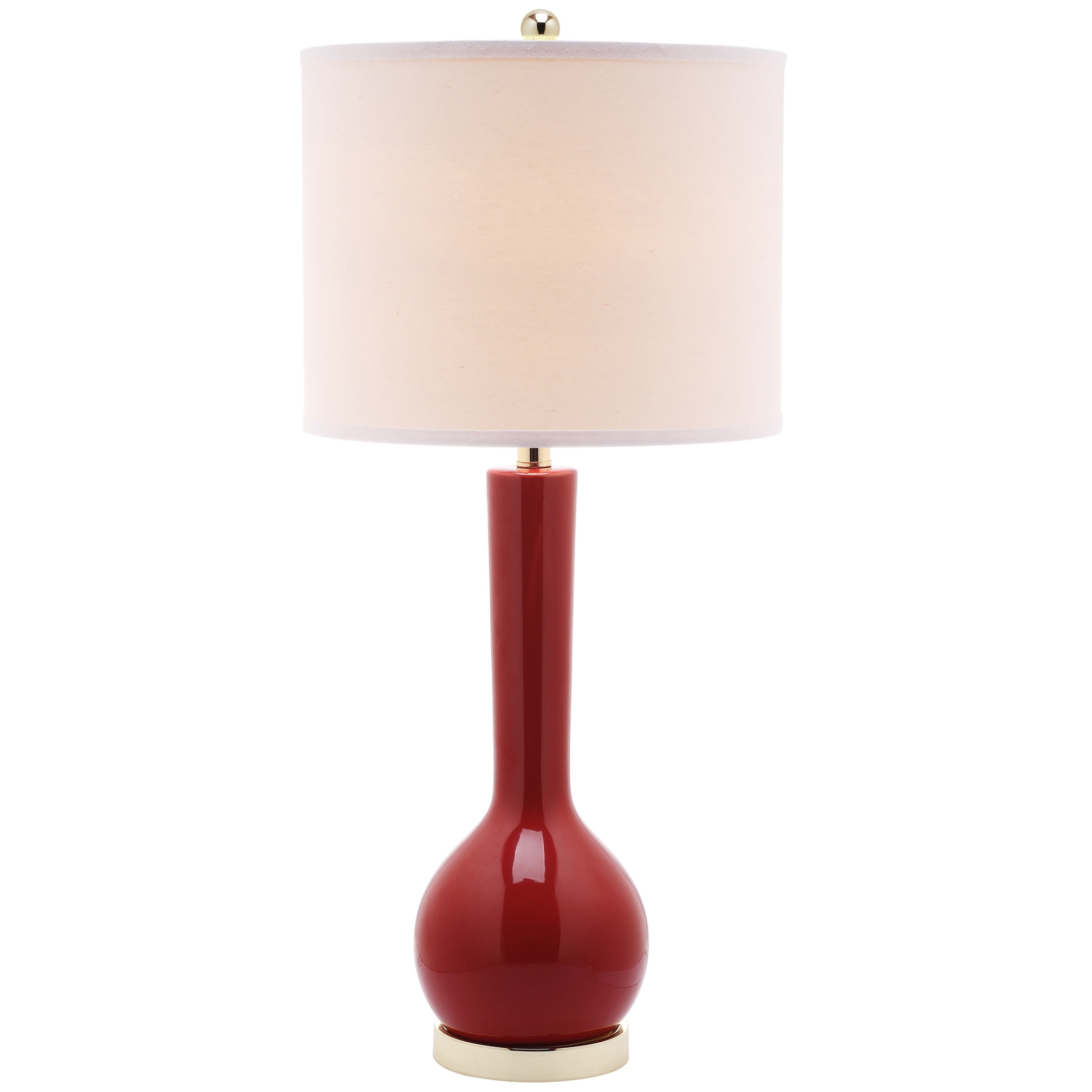 SAFAVIEH Lighting 31-inch Mae Chinese Red Long Neck Ceramic Table Lamp