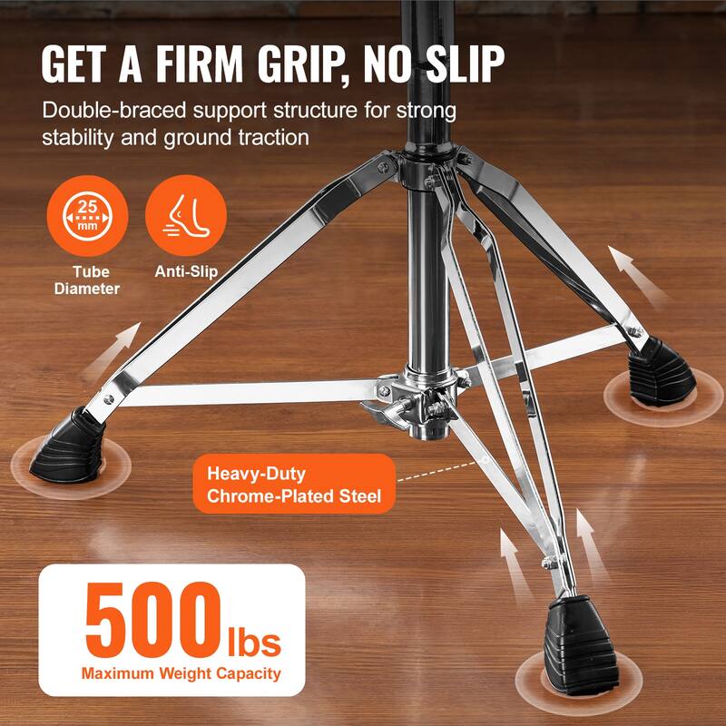 Drum Throne with Backrest ydraulic Saddle Padded Drum Stool Seat with Anti-Slip Feet Drumsticks