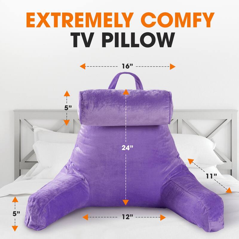 Cheer Collection Extra Large TV Pillow With Detachable Bolster