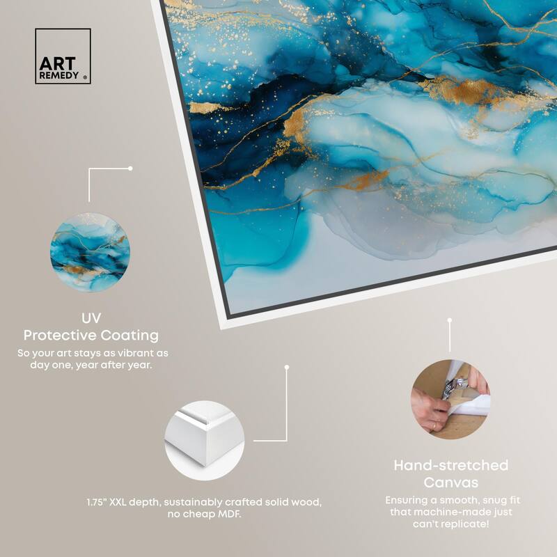 Ethereal Blue and Gold Canvas by Art Remedy
