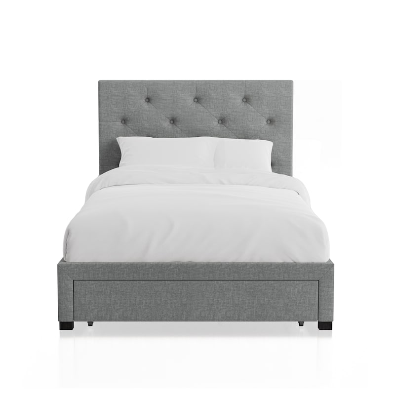 Furniture of America Malaer Modern Button Tufted 1-drawer Platform Bed