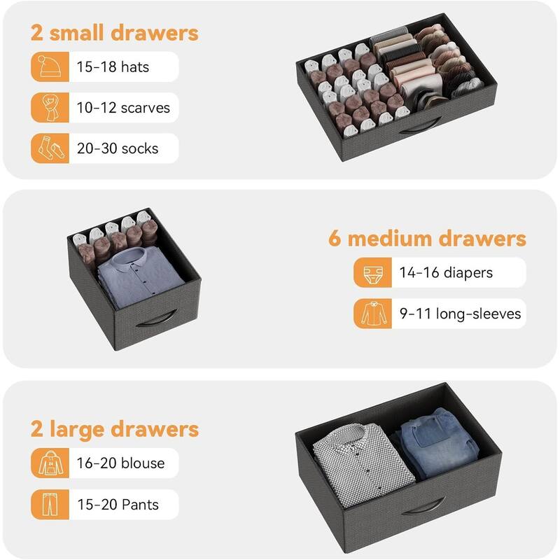 GAOMON Bedroom Dresser with 10 Large Drawers