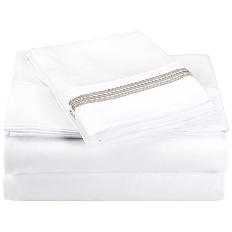 Superior Embroidered Microfiber Deep Pocket Bed Sheet Set