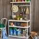 preview thumbnail 3 of 6, Design Ideas MeshWorks Metal Storage Utility Wood Top Shelving Unit Rack, Green - 35