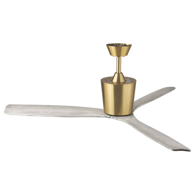 54" Farmhouse Solid Wood 3-Blade DC Reversible Ceiling Fan with Remote, No Light