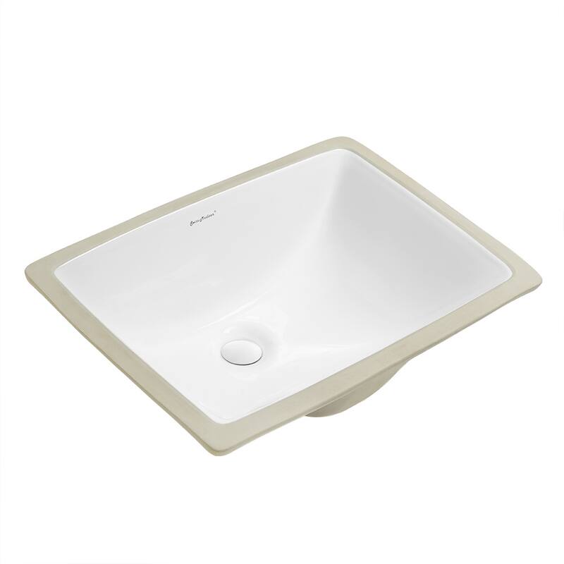 Nantes 18.5 Rectangular Under-Mount Bathroom Sink - 18.5" x 14" 8" - 18.5" x 14" 8" - White