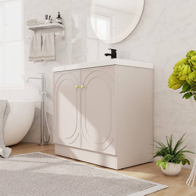 Beingnext 24"/30"/36" Bathroom Vanity with Sink, Freestanding Bathroom Vanity with Soft Close Door and Adjustable Shelf