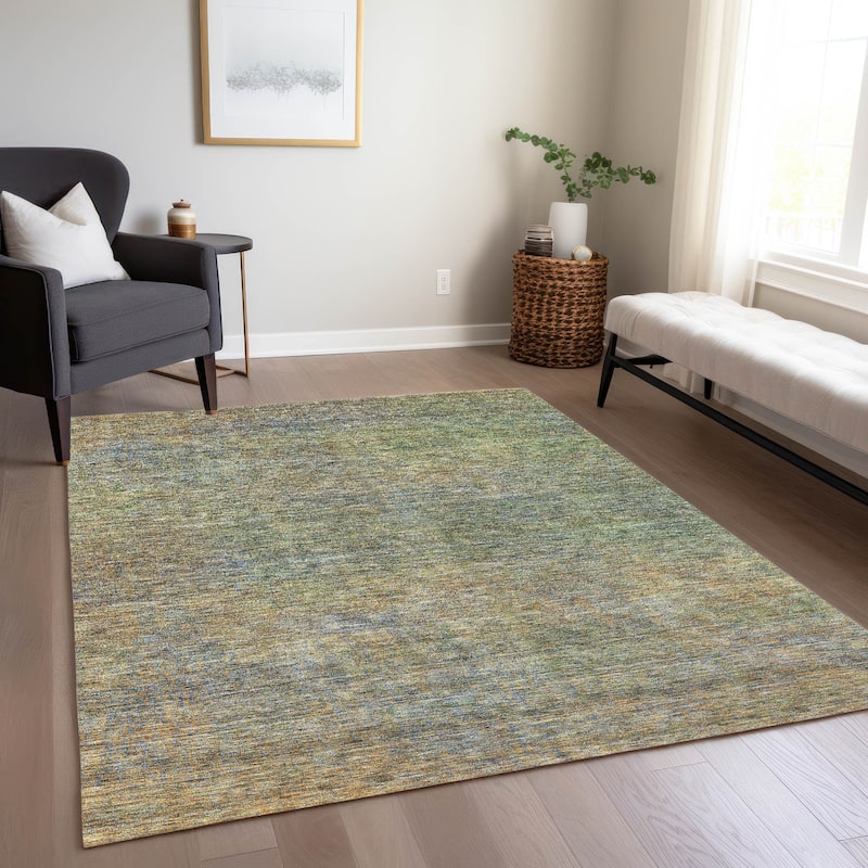 Machine Washable Indoor/ Outdoor Chantille Solid Ombre Rug