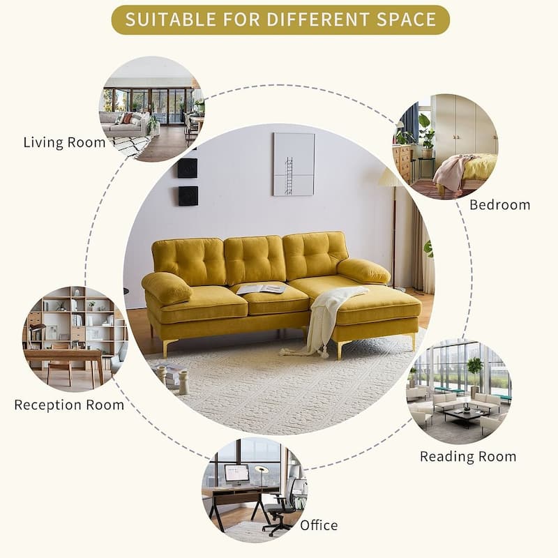 L-Shaped 3-Seat Indoor Modular Sofa
