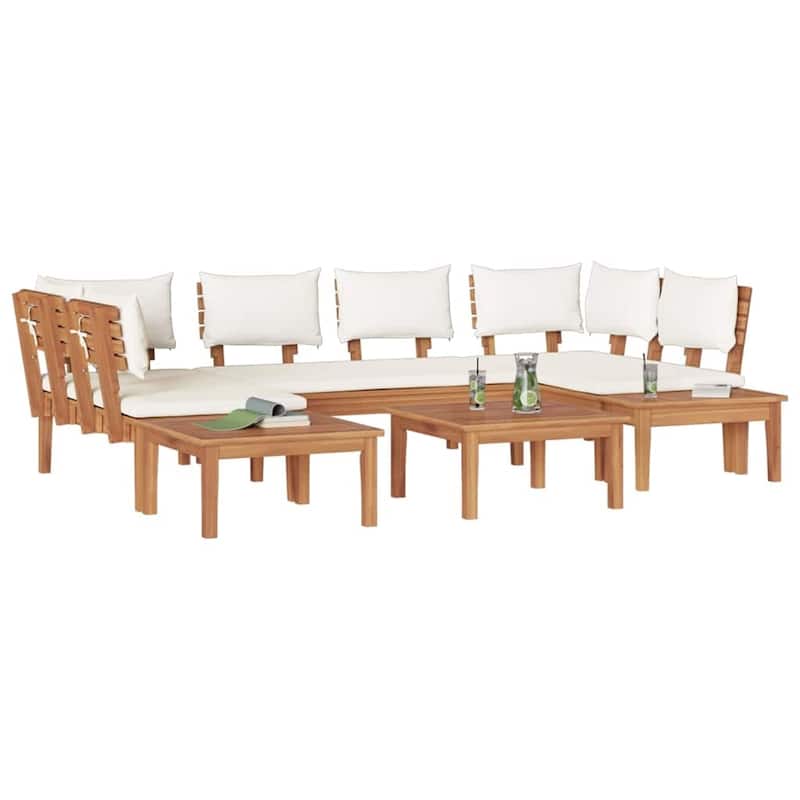 vidaXL Garden Bench Set with Cushion 3/4/5 pcs - 23.6" x 23.6" x 11.8