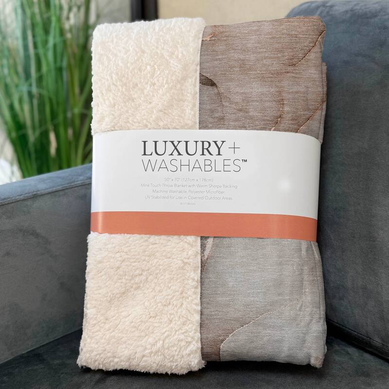 Premium Machine Washable Abstract Modern Sherpa Throw Blanket
