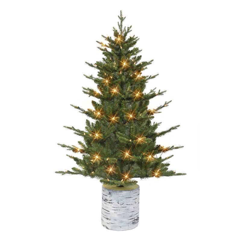 Puleo International 4.5 ft. Pre-Lit Potted Tree