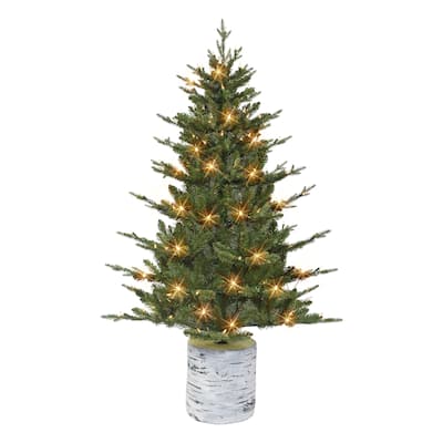 Puleo International 4.5 ft. Pre-Lit Potted Tree