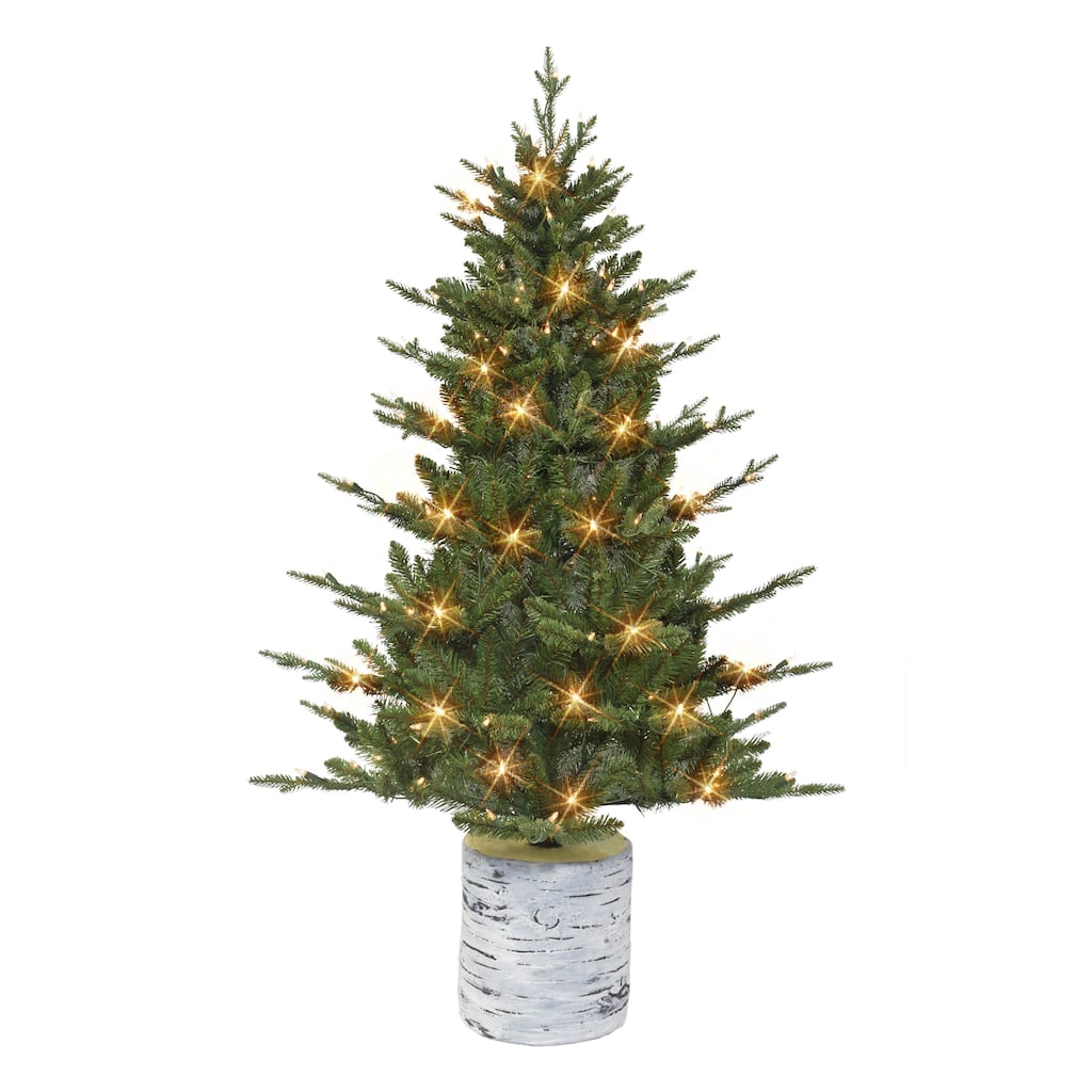 Puleo International 4.5 ft. Pre-Lit Potted Tree