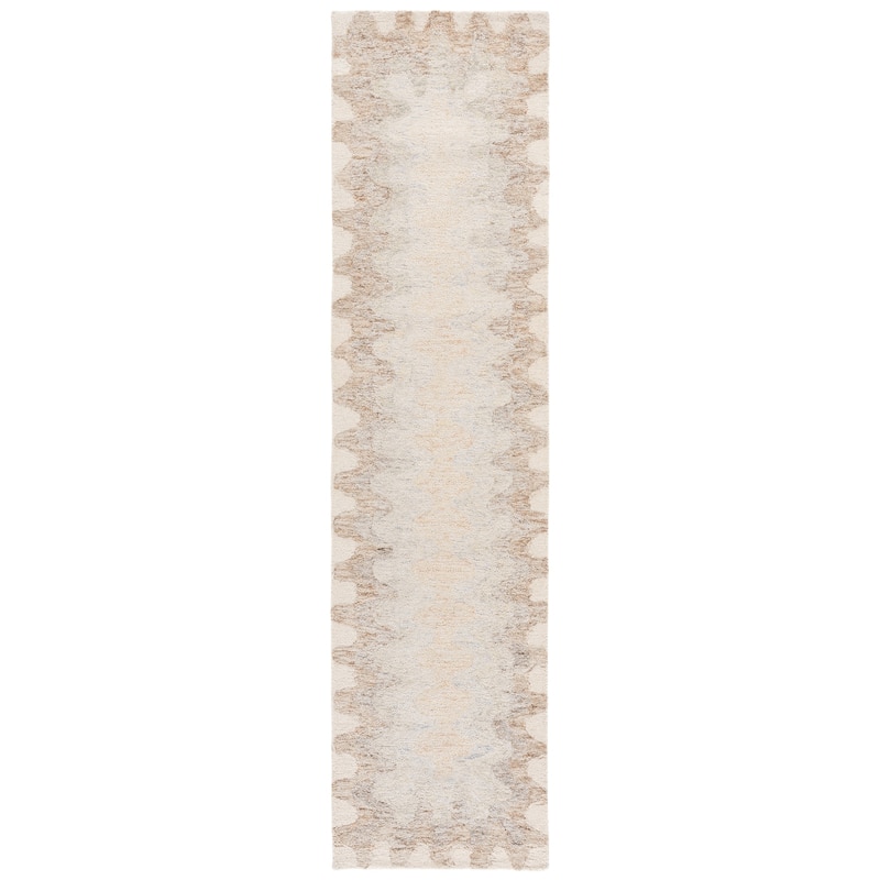 SAFAVIEH Handmade Harvest Sakina Wool Rug - 2'3" x 9' Runner - Beige/Brown