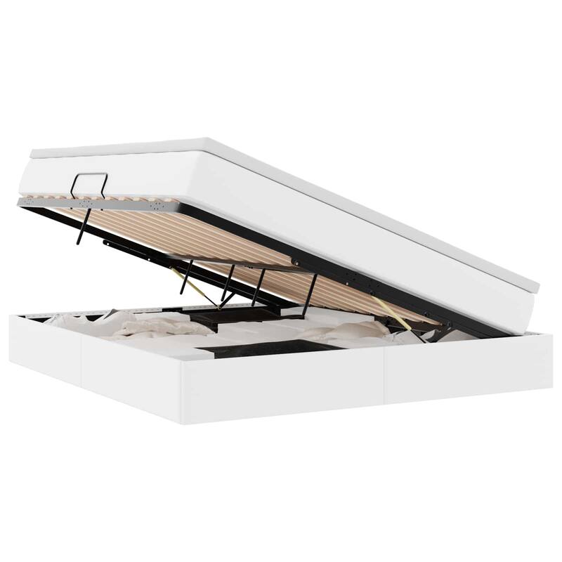 vidaXL Storage Bed with Mattress in Faux Leather