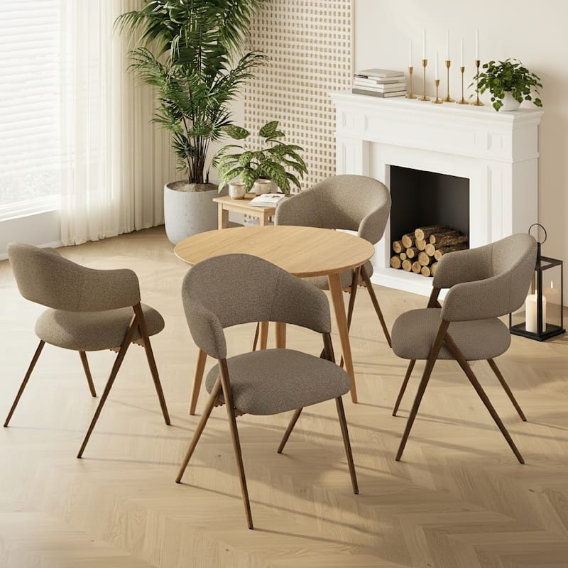 Modern Reclining Dining Chairs, 135° Back & 18.9" Wide Seat with Thick Cushion - Set of 4 - Taupe
