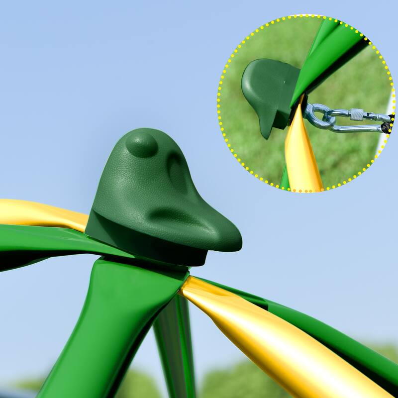 12ft Geometric Dome Climber Play Center, Kids Climbing Dome Tower with Hammock, Rust & UV Resistant Steel Supporting 1000 LBS